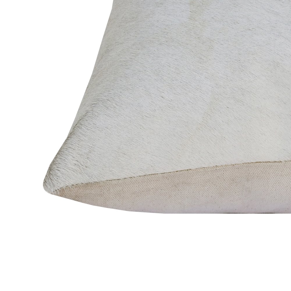 Austin Leather blend Poly Filled Pillow in Ivory, 16" x 24". Picture 5
