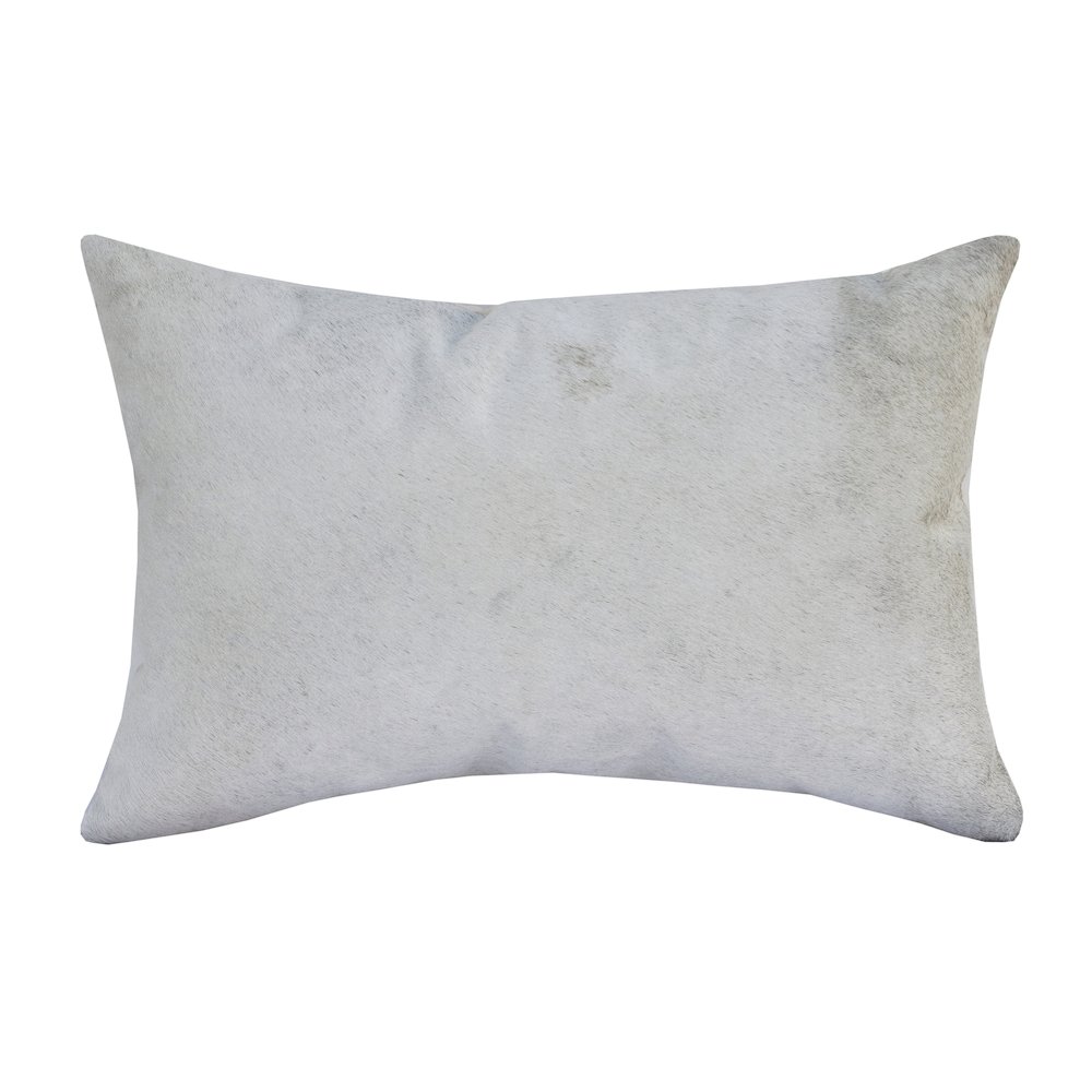 Austin Leather blend Poly Filled Pillow in Ivory, 16" x 24". Picture 1