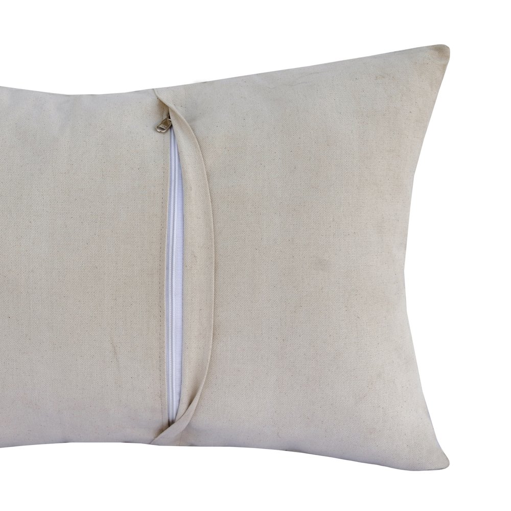 Austin Leather blend Poly Filled Pillow in Ivory, 16" x 24". Picture 6