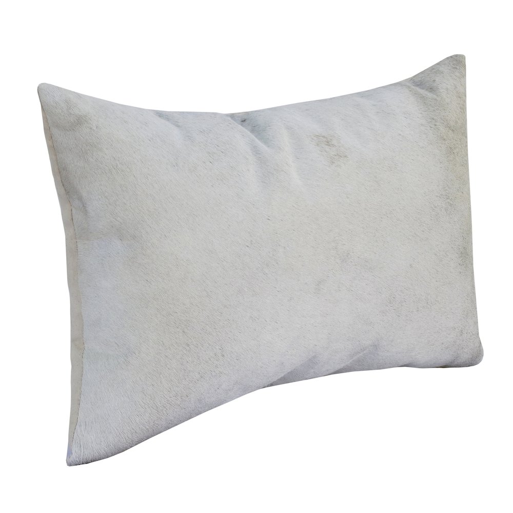 Austin Leather blend Poly Filled Pillow in Ivory, 16" x 24". Picture 3