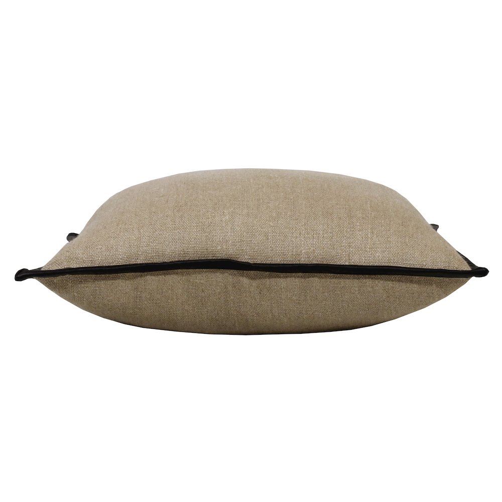 Estate Linen Poly Filled Pillow in Tan/Black, 20" x 20". Picture 3