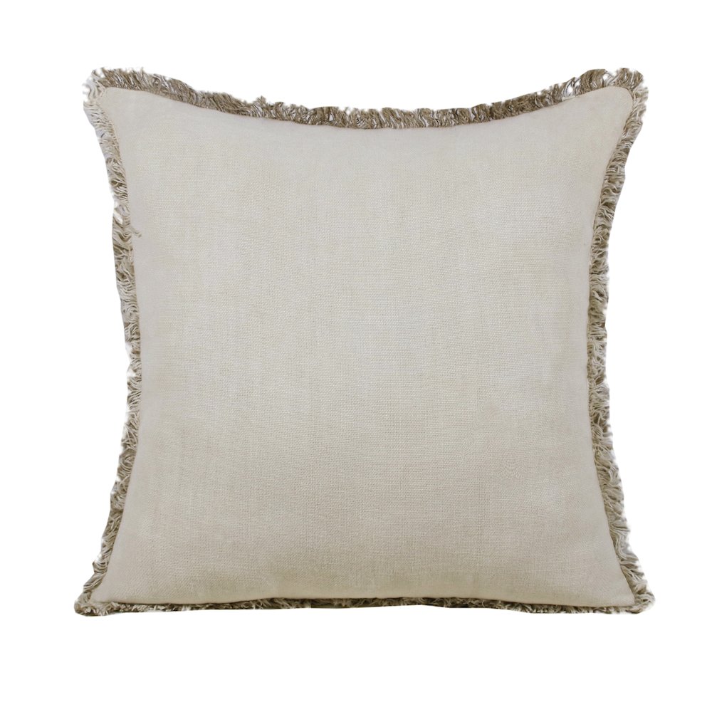 Estate Linen Poly Filled Pillow in Tan/Ivory, 20" x 20". Picture 6
