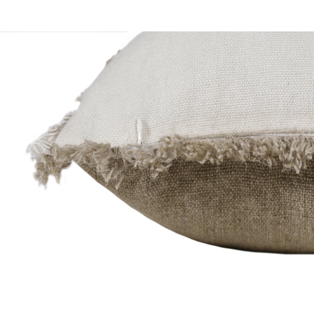 Estate Linen Poly Filled Pillow in Tan/Ivory, 20" x 20". Picture 4