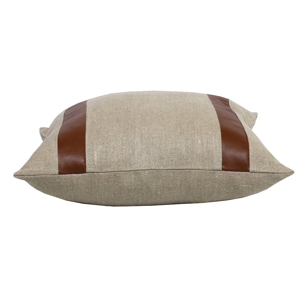 Estate Linen Poly Filled Pillow in Beige/Brown, 20" x 20". Picture 5