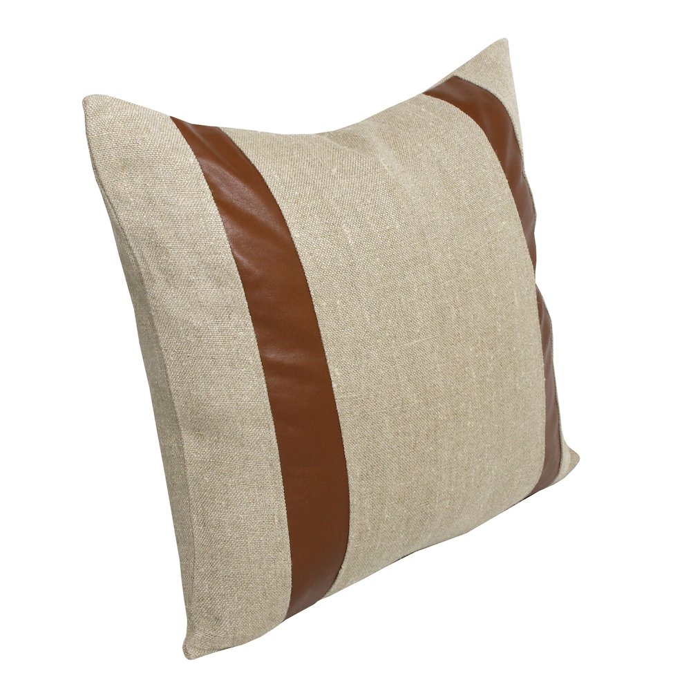 Estate Linen Poly Filled Pillow in Beige/Brown, 20" x 20". Picture 3