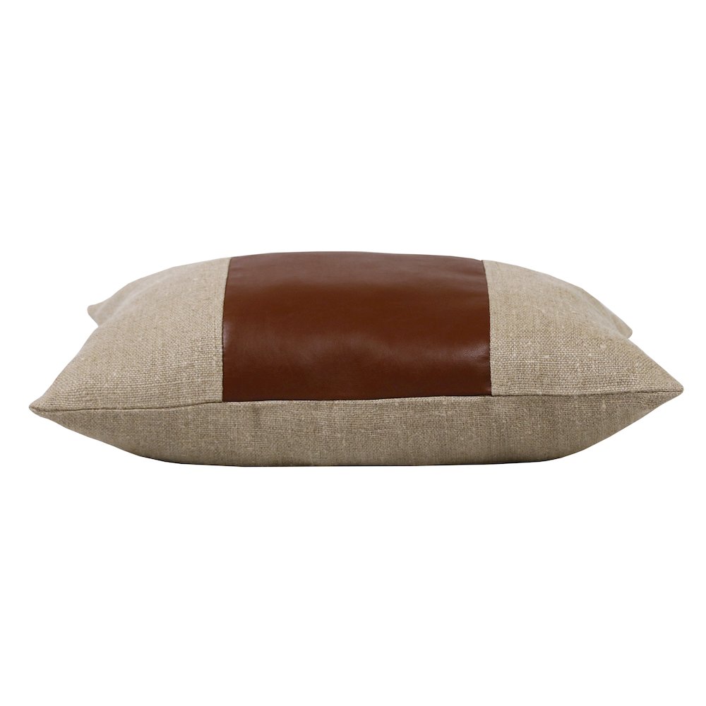 Estate Linen Poly Filled Pillow in Tan/Brown, 14" x 20". Picture 5