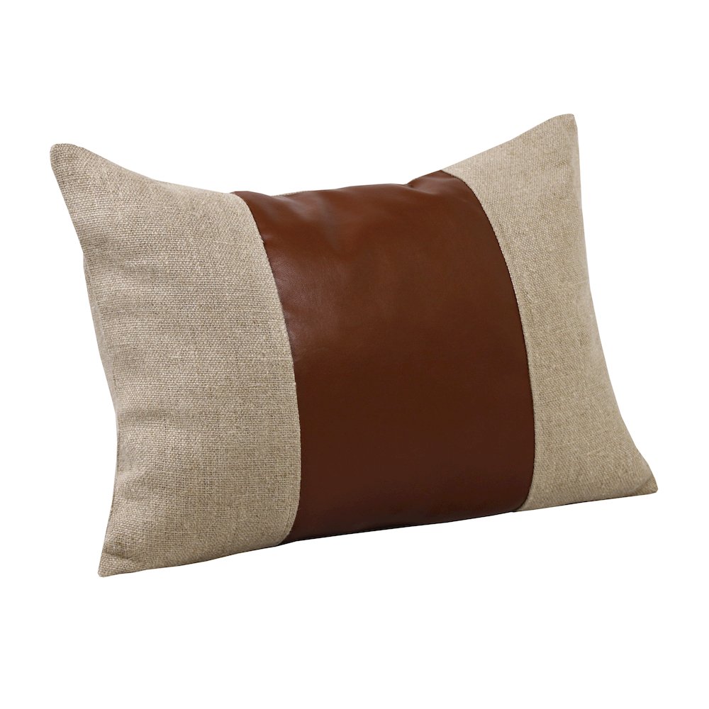 Estate Linen Poly Filled Pillow in Tan/Brown, 14" x 20". Picture 3