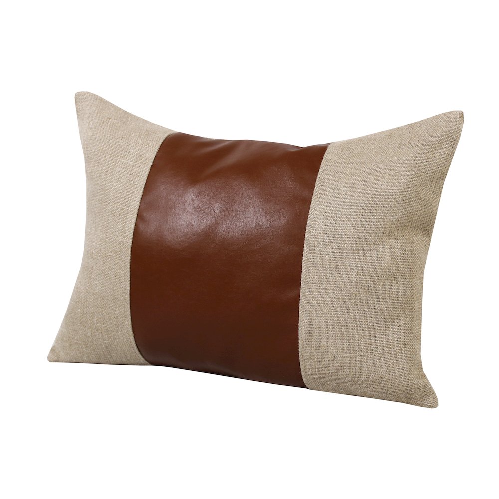 Estate Linen Poly Filled Pillow in Tan/Brown, 14" x 20". Picture 8