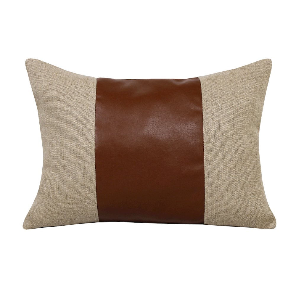 Estate Linen Poly Filled Pillow in Tan/Brown, 14" x 20". Picture 1