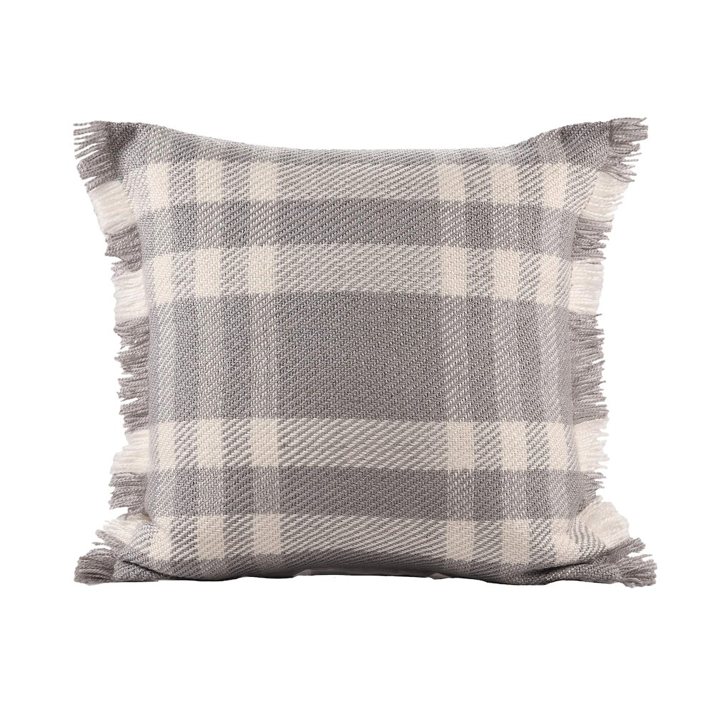 Denver Performance Poly Filled Pillow in Gray/Ivory, 20" x 20". Picture 1