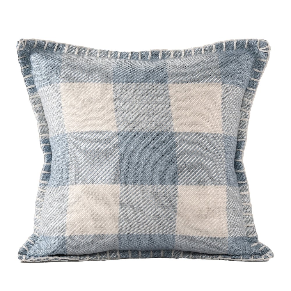 Denver Performance Poly Filled Pillow in Blue/Ivory, 20" x 20". Picture 1