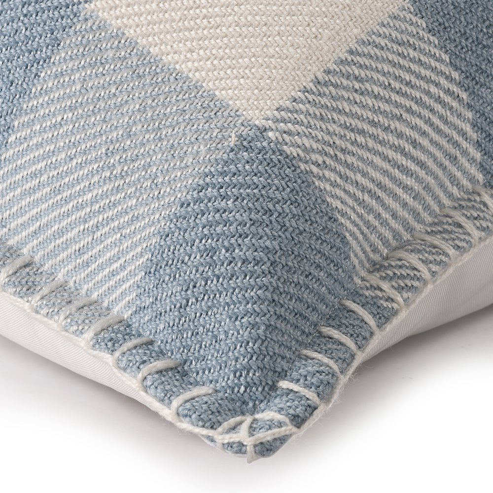 Denver Performance Poly Filled Pillow in Blue/Ivory, 20" x 20". Picture 4
