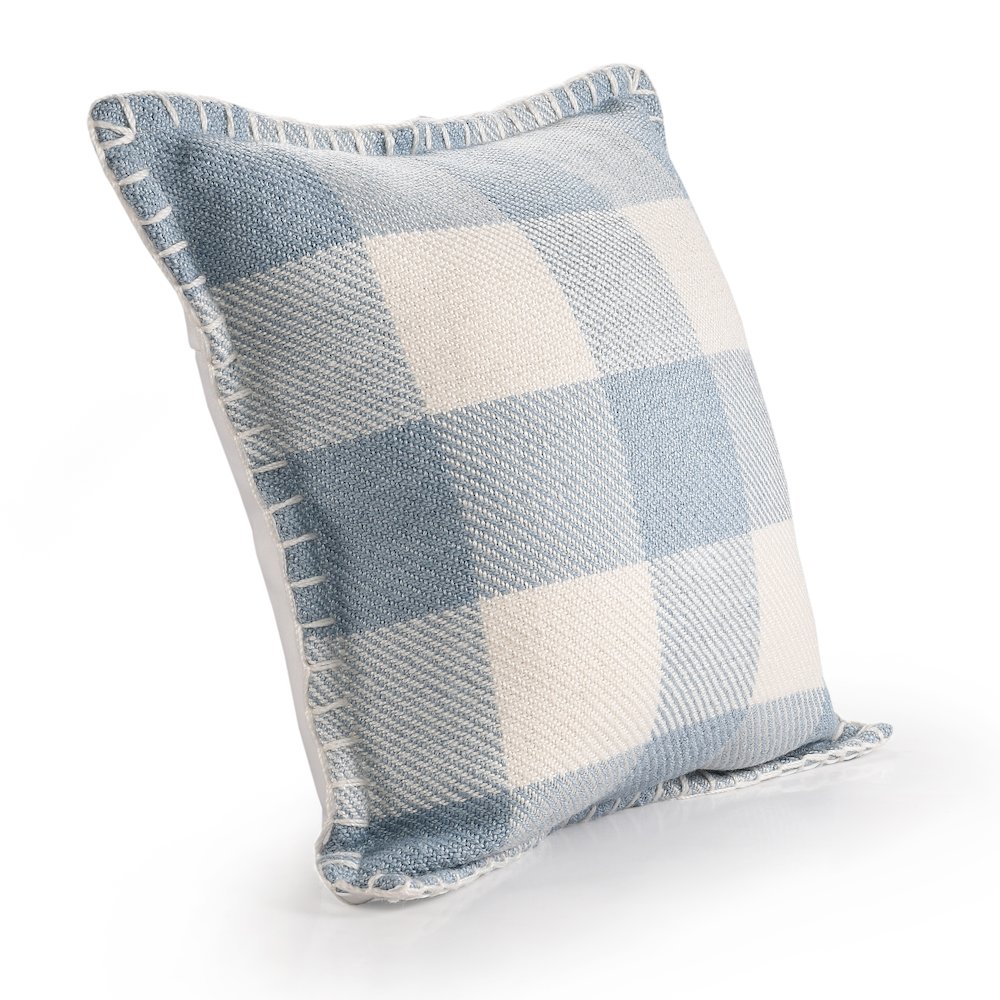 Denver Performance Poly Filled Pillow in Blue/Ivory, 20" x 20". Picture 3