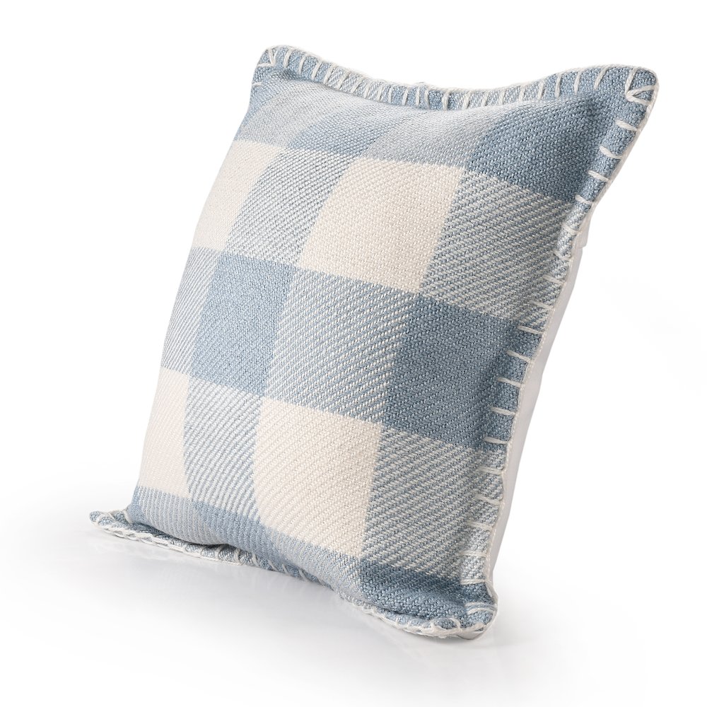 Denver Performance Poly Filled Pillow in Blue/Ivory, 20" x 20". Picture 10