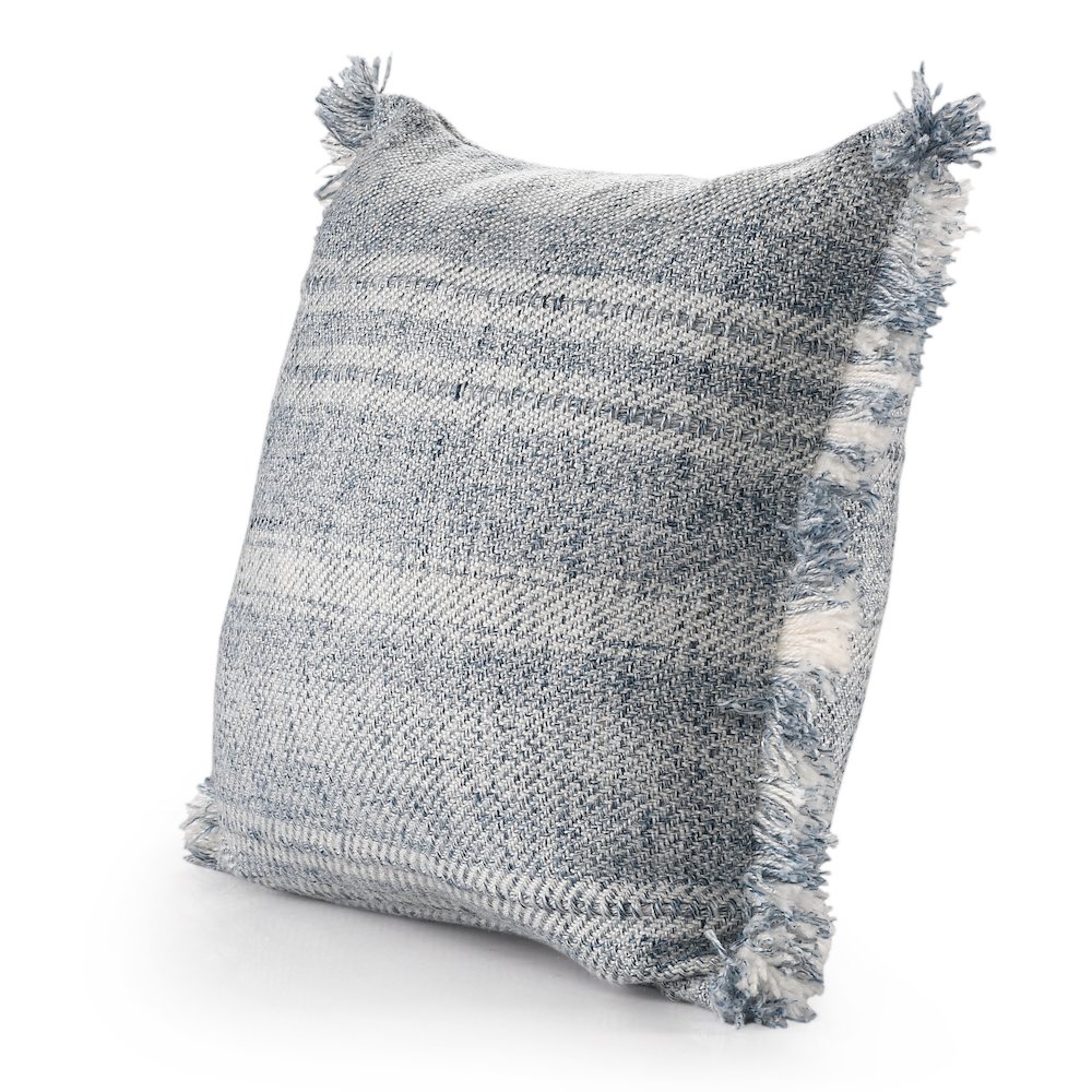 Denver Performance Poly Filled Pillow in Blue/Ivory, 20" x 20". Picture 9