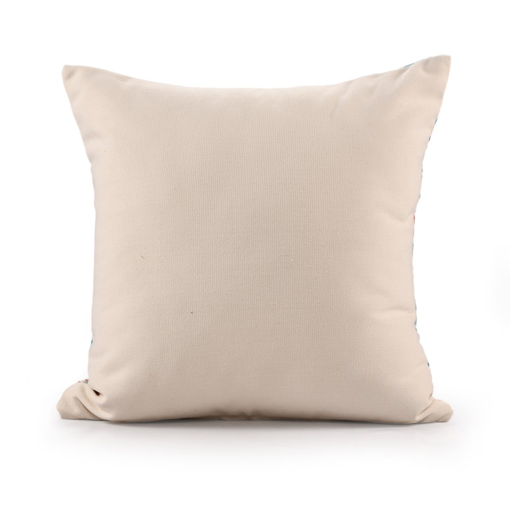 Mosaic Performance Poly Filled Pillow in Blue/Orange, 20" x 20". Picture 6