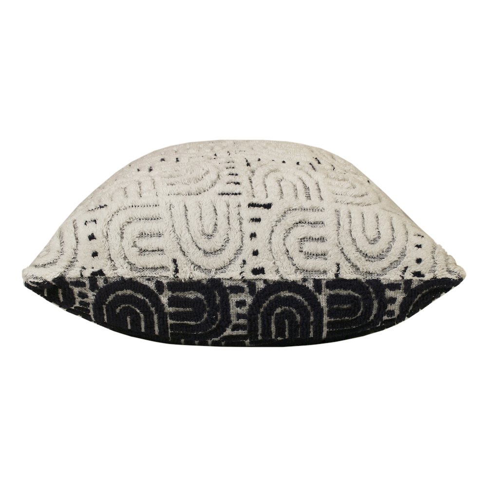Groove Cotton Blend Poly Filled Pillow in White/Blue, 30" x 30". Picture 5