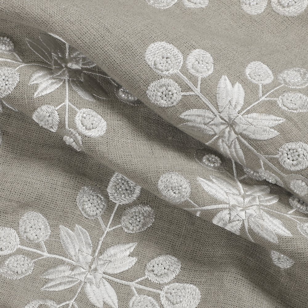 Odyssey Linen Poly Filled Pillow in Beige/ivory, 20" x 20". Picture 4