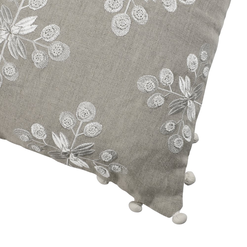 Odyssey Linen Poly Filled Pillow in Beige/ivory, 20" x 20". Picture 5
