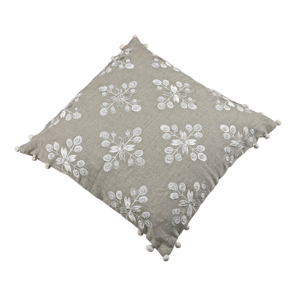 Odyssey Linen Poly Filled Pillow in Beige/ivory, 20" x 20". Picture 8