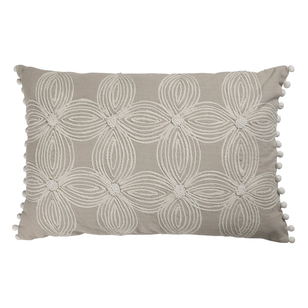 Eden Cotton Poly Filled Pillow in Beige/Ivory, 16" x 24". Picture 1