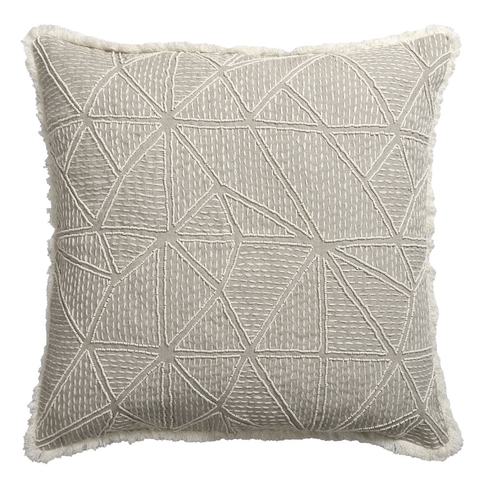 Odyssey Linen Poly Filled Pillow in Beige/Ivory, 20" x 20". Picture 1