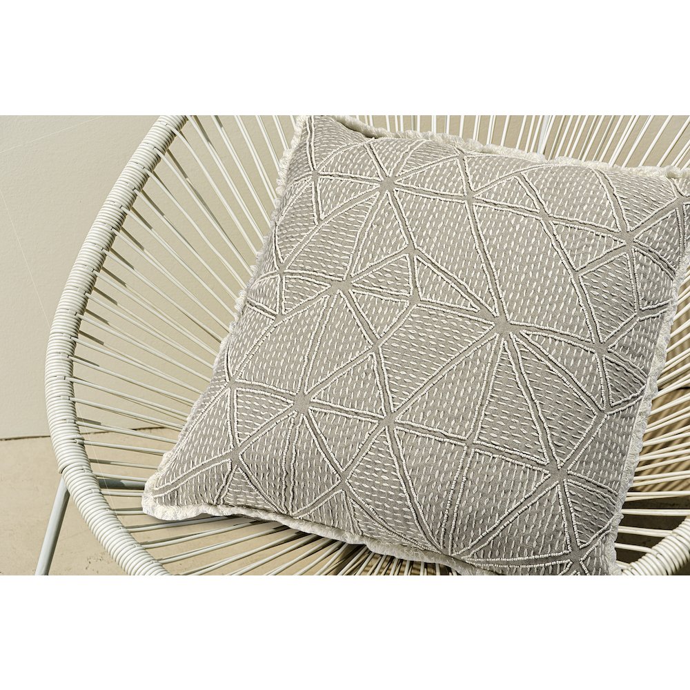 Odyssey Linen Poly Filled Pillow in Beige/Ivory, 20" x 20". Picture 2