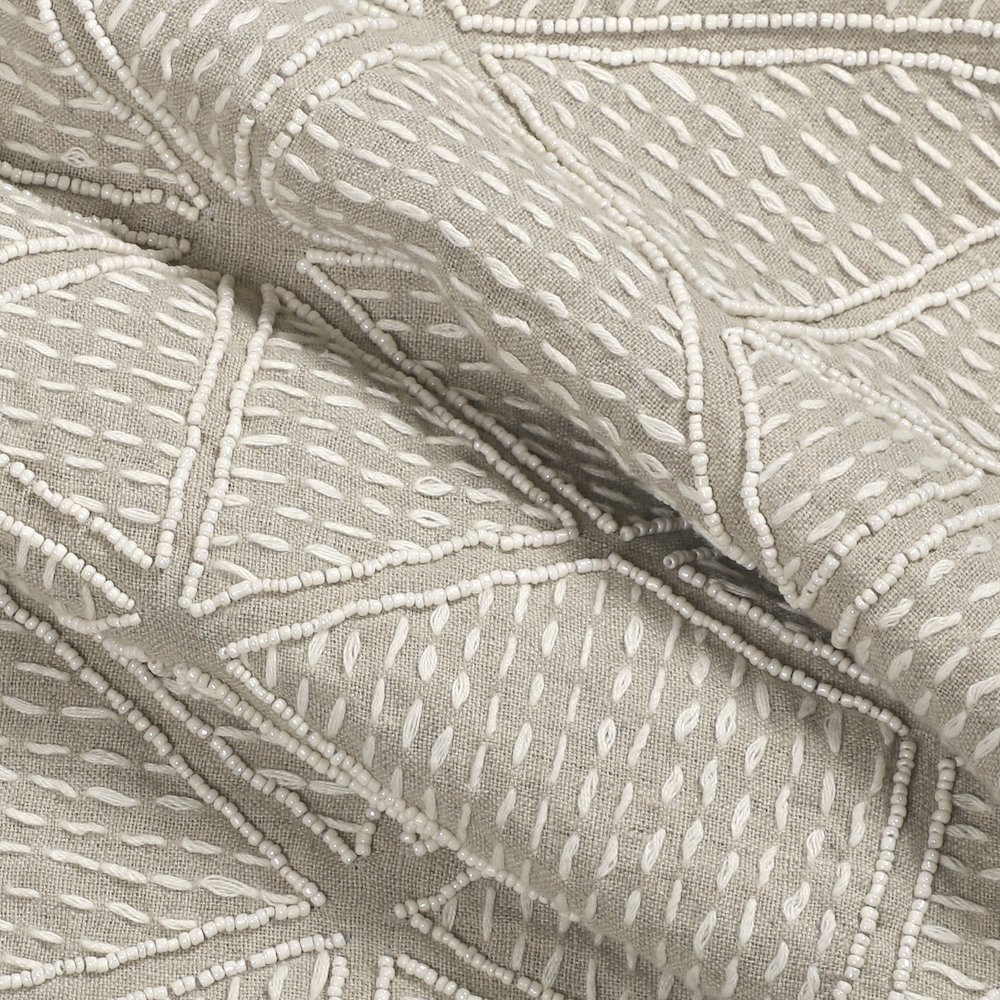 Odyssey Linen Poly Filled Pillow in Beige/Ivory, 20" x 20". Picture 4