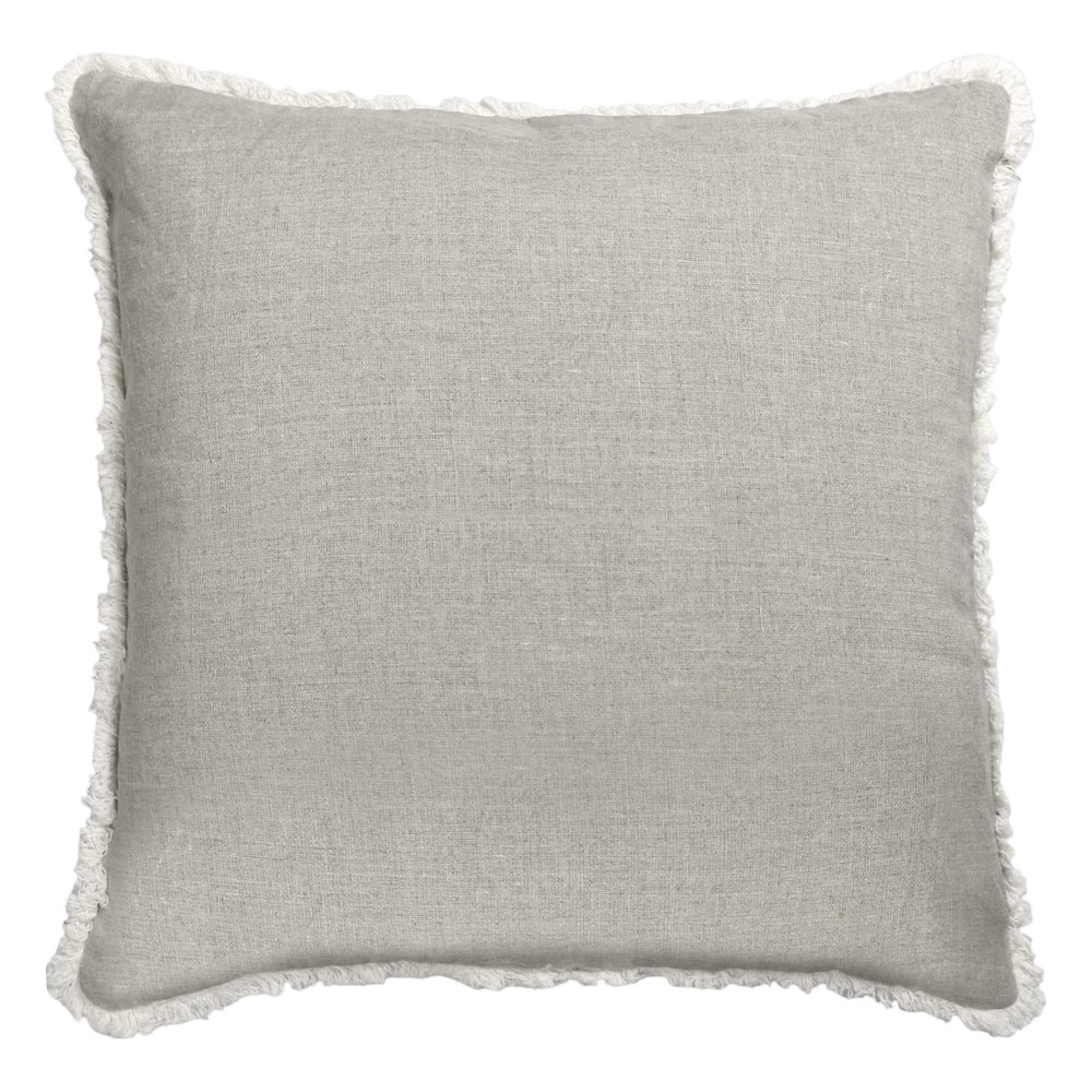 Odyssey Linen Poly Filled Pillow in Beige/Ivory, 20" x 20". Picture 6