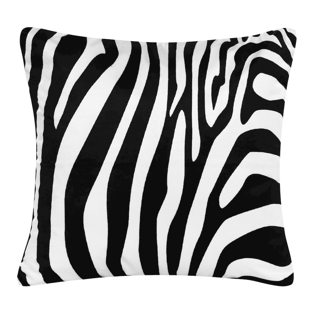 Echo Performance Velvet Poly Filled Pillow in Black/White, 20" x 20". Picture 1