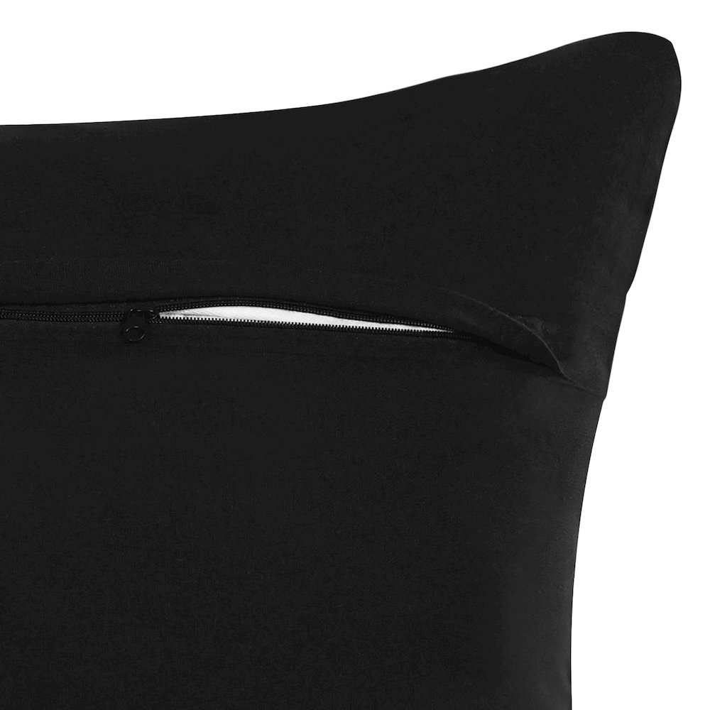 Echo Performance Velvet Poly Filled Pillow in Black/White, 20" x 20". Picture 3
