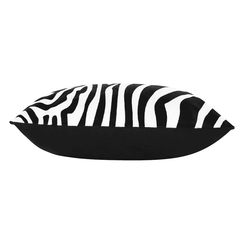 Echo Performance Velvet Poly Filled Pillow in Black/White, 20" x 20". Picture 8