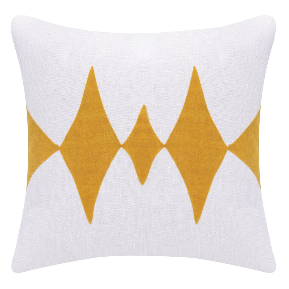 Stacy Garcia Cotton Blend Poly Filled Pillow in Yellow/White, 20" x 20". Picture 1