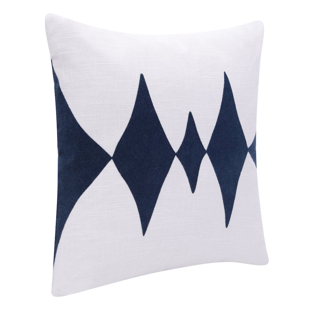 Stacy Garcia Cotton Blend Poly Filled Pillow in Blue/White, 20" x 20". Picture 3