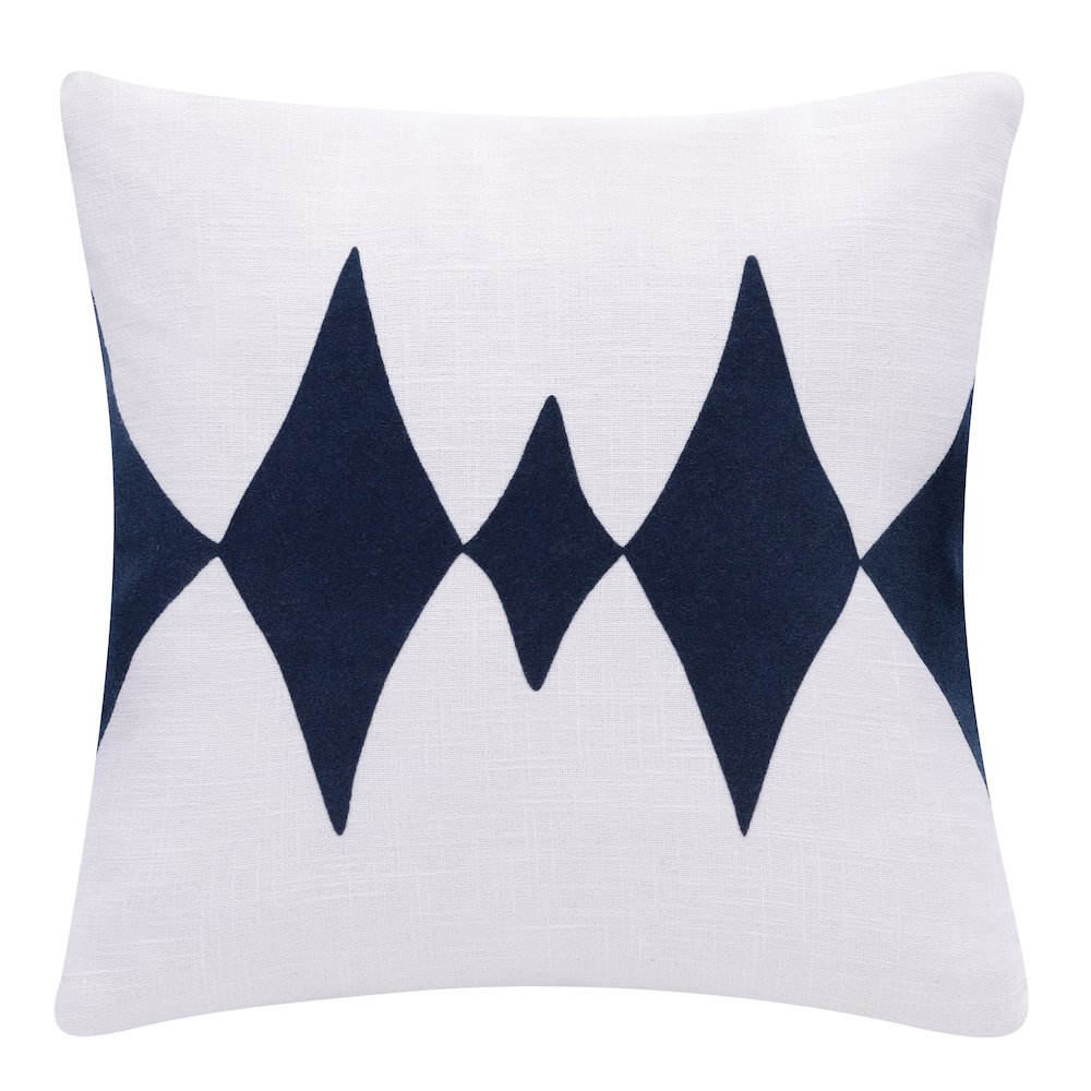 Stacy Garcia Cotton Blend Poly Filled Pillow in Blue/White, 20" x 20". Picture 1
