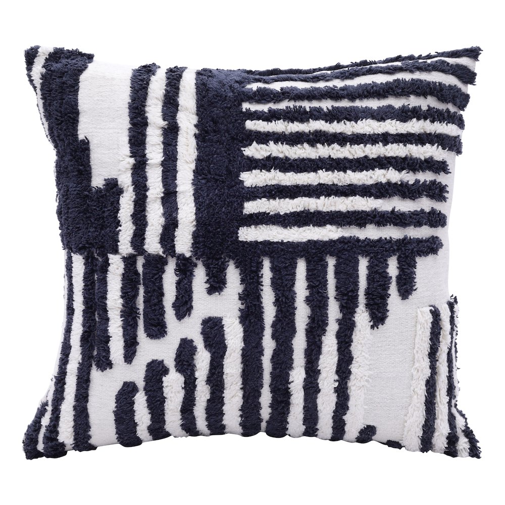 Stacy Garcia Cotton Poly Filled Pillow in Blue/White, 22" x 22". Picture 1