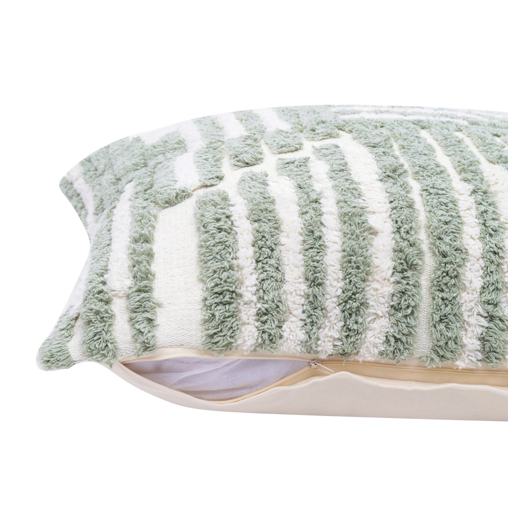 Stacy Garcia Cotton Poly Filled Pillow in Green/White, 22" x 22". Picture 4