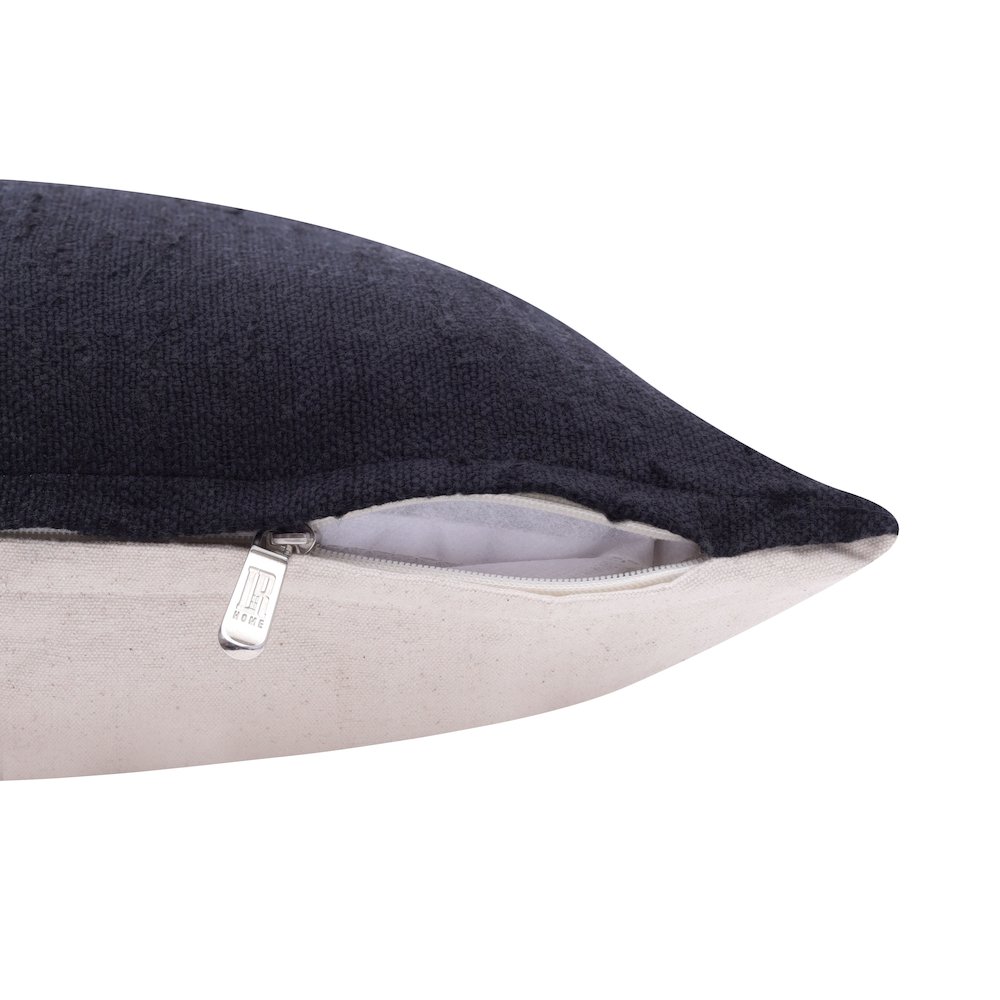 Stacy Garcia Linen Blend Poly Filled Pillow in Black, 20" x 20". Picture 4