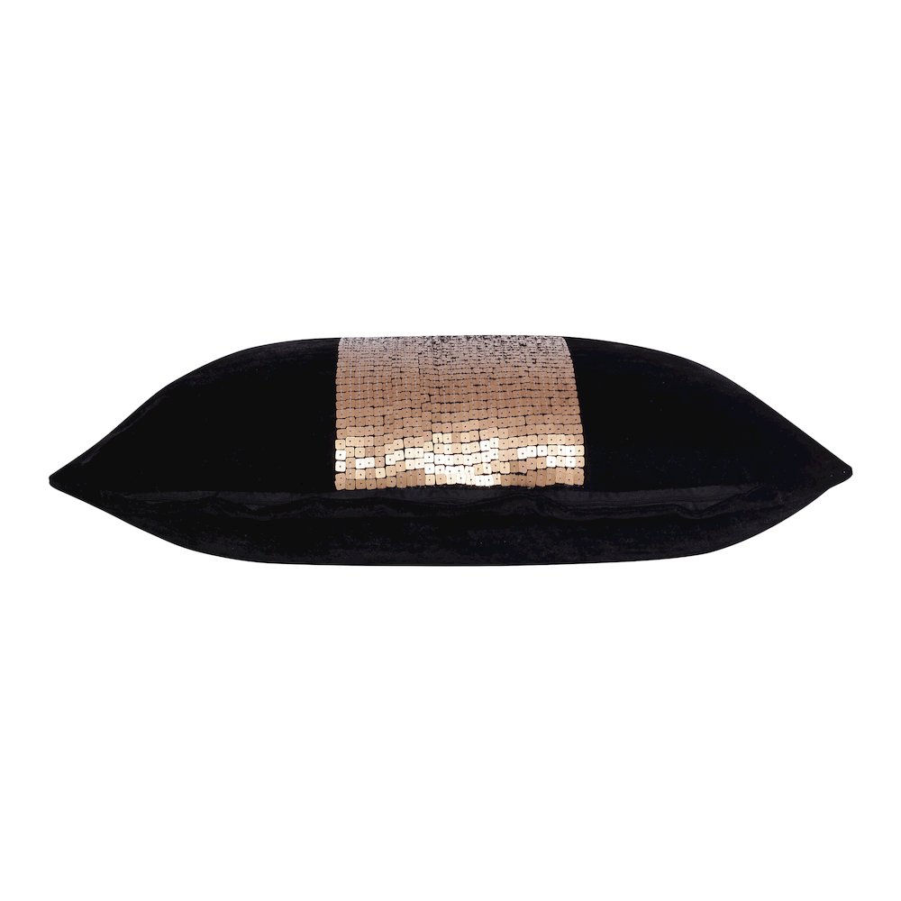 Cosmopolitan Performance Poly Filled Pillow in Black/Gold, 16" x 24". Picture 3