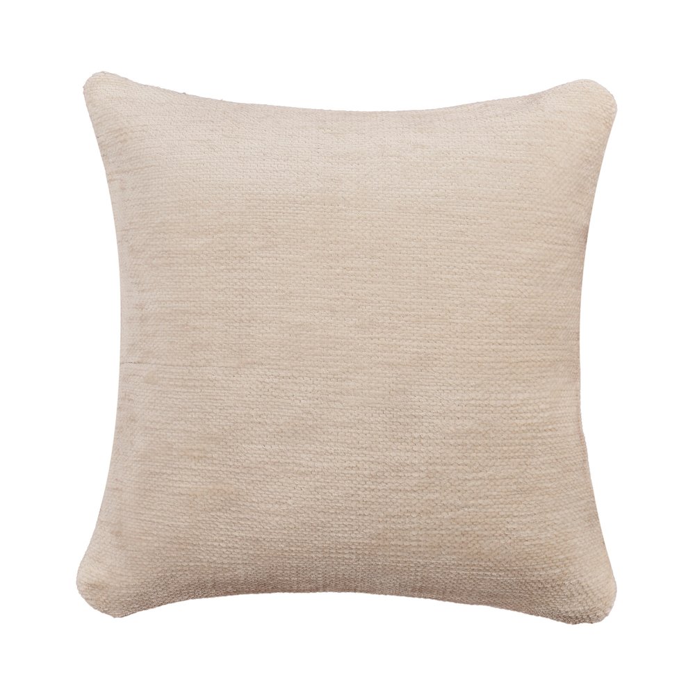 Yakar Chenille Poly Filled Pillow in Ivory, 20" x 20". Picture 6