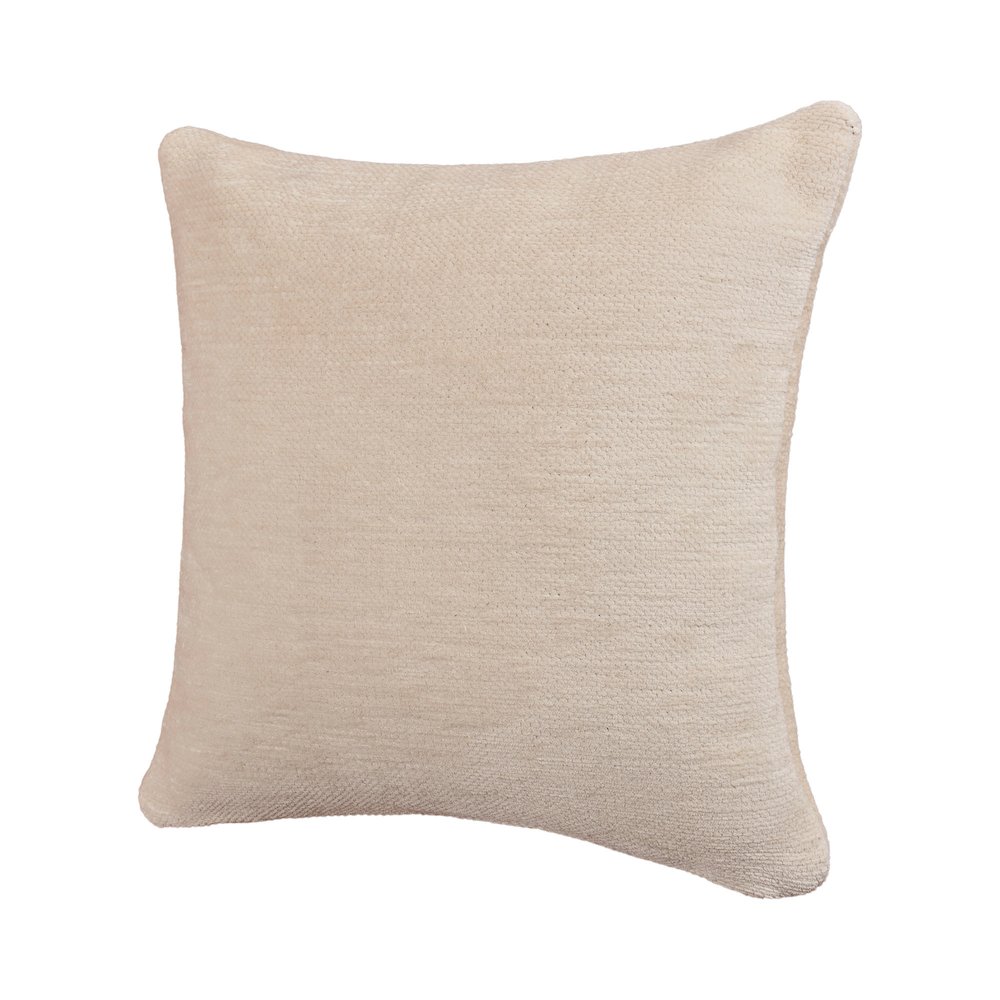 Yakar Chenille Poly Filled Pillow in Ivory, 20" x 20". Picture 3