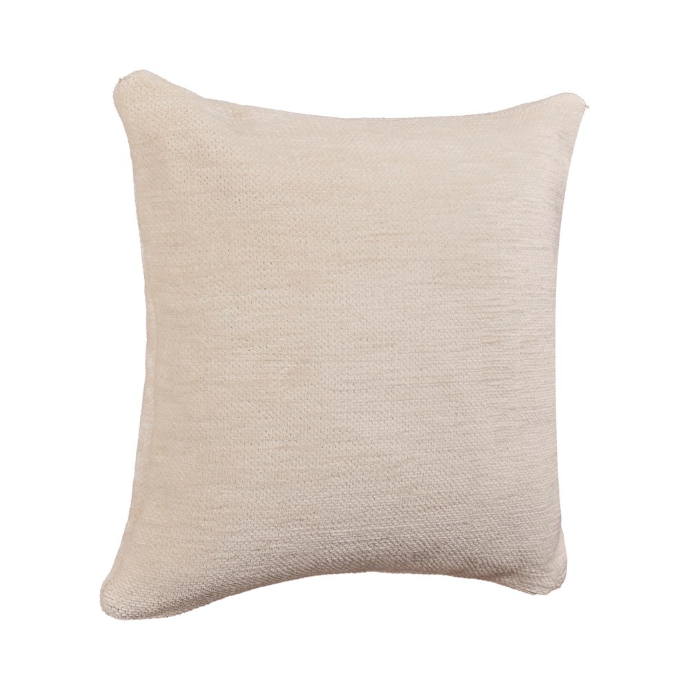 Yakar Chenille Poly Filled Pillow in Ivory, 20" x 20". Picture 4