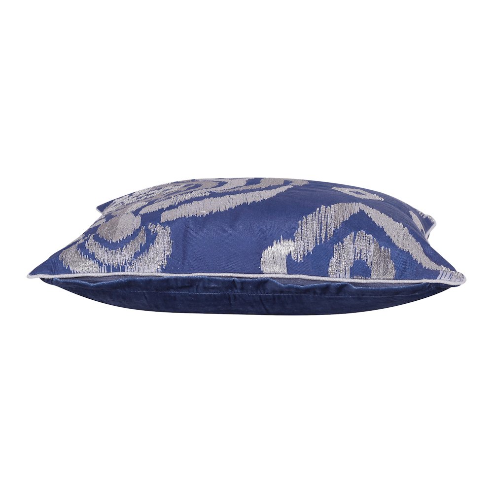 Cosmopolitan Performance Poly Filled Pillow in Blue/Silver, 20" x 20". Picture 10