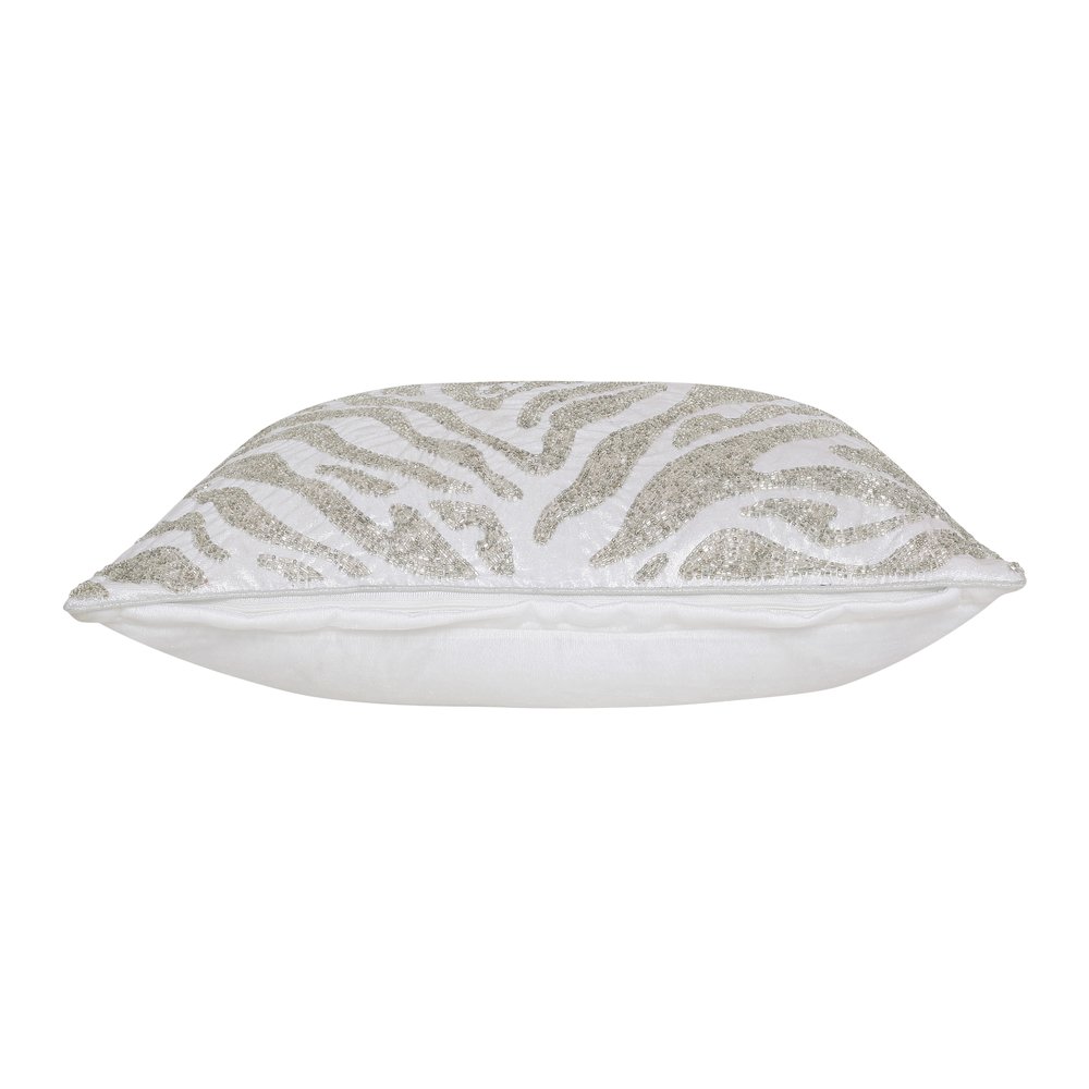 Cosmopolitan Performance Poly Filled Pillow in Ivory/Silver, 20" x 20". Picture 10