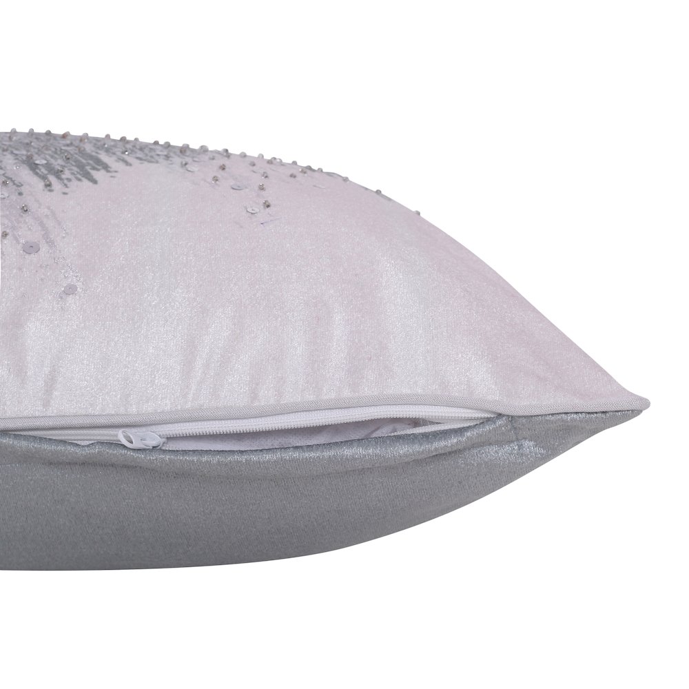 Cosmopolitan Performance Poly Filled Pillow in Ivory/Silver, 16" x 24". Picture 3