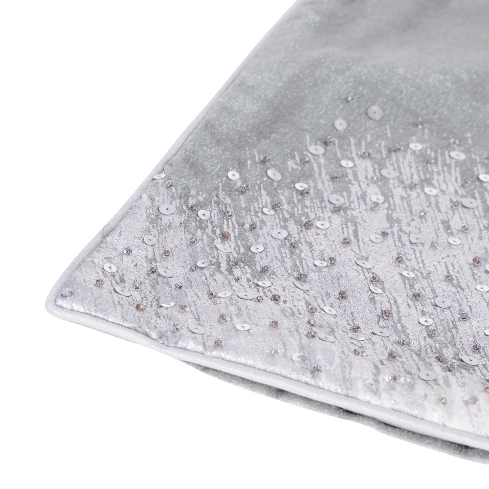 Cosmopolitan Performance Poly Filled Pillow in Ivory/Silver, 16" x 24". Picture 5