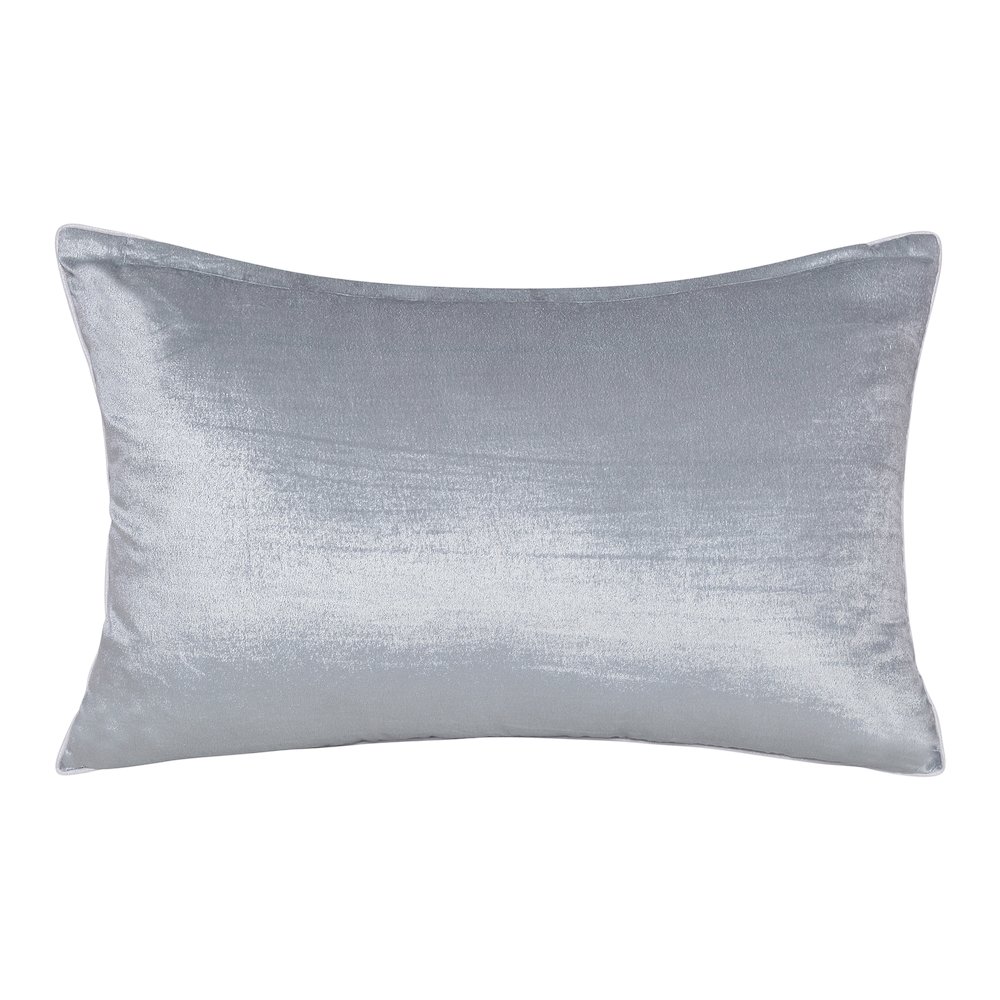 Cosmopolitan Performance Poly Filled Pillow in Ivory/Silver, 16" x 24". Picture 6