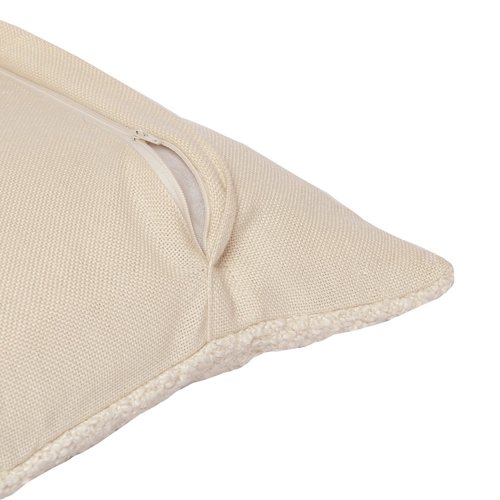 Boucle Performance Poly Filled Pillow in Ivory, 20" x 20". Picture 3