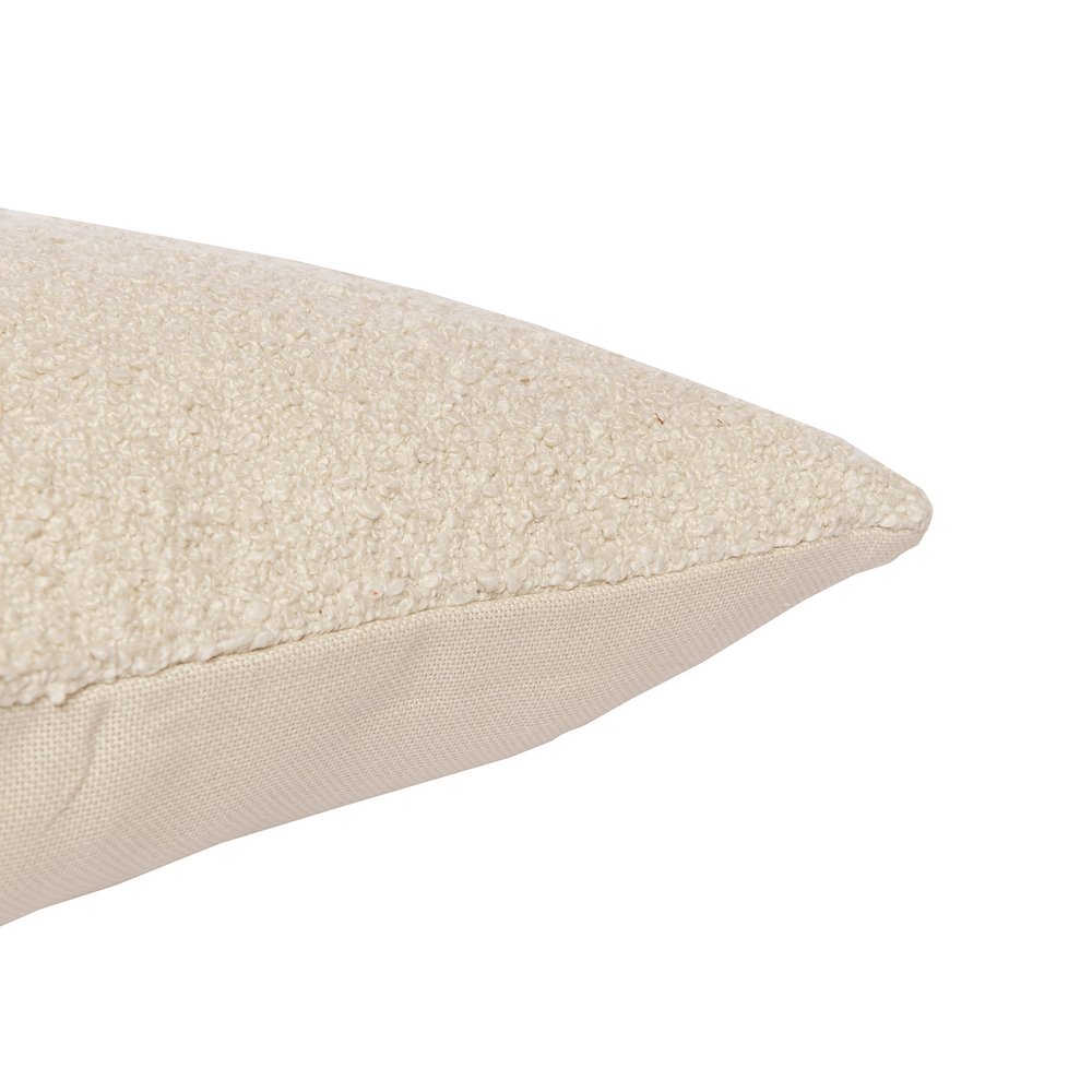 Boucle Performance Poly Filled Pillow in Ivory, 20" x 20". Picture 5