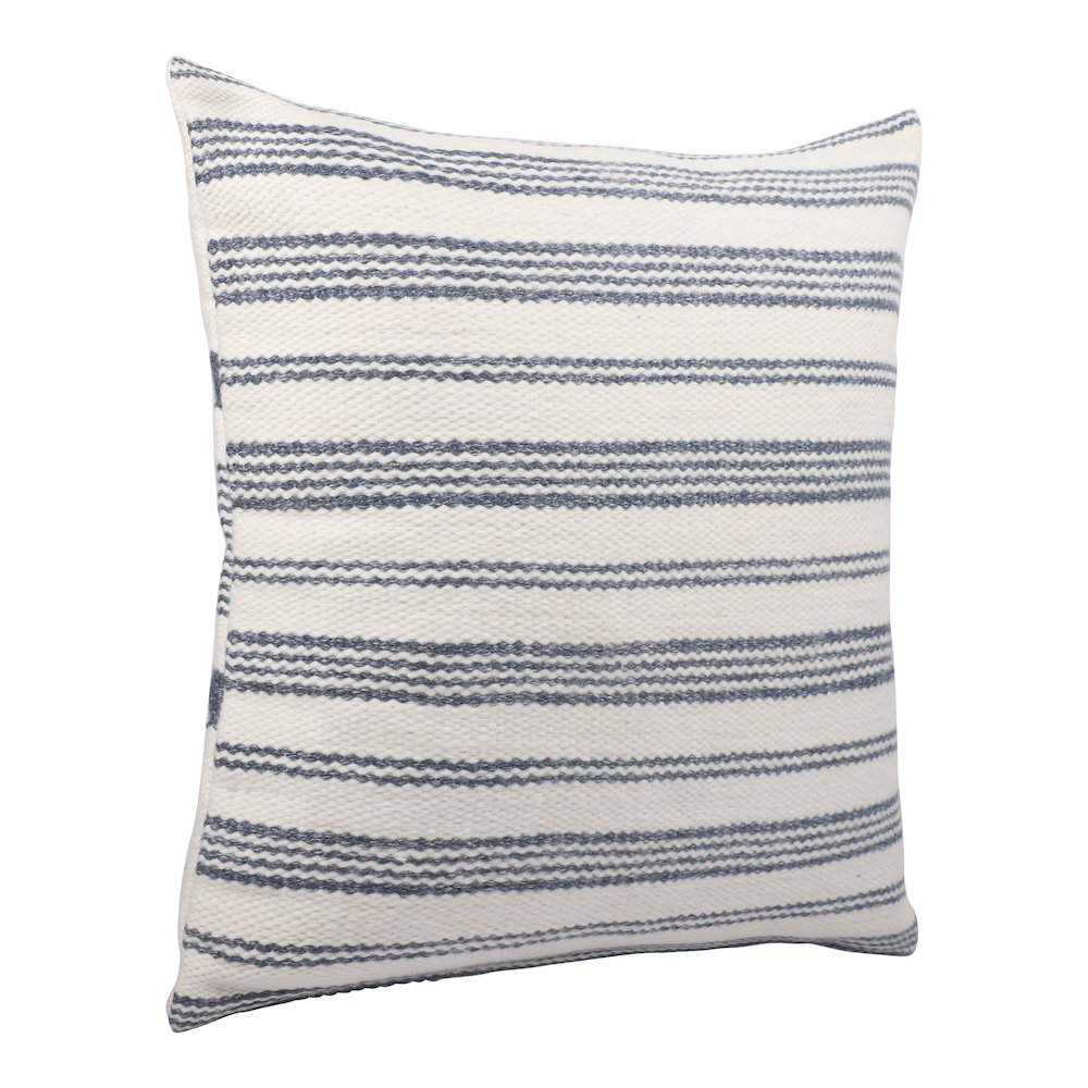 Navy/ White Farmhouse Striped Hand-Woven Indoor/Outdoor Throw Pillow Cover. Picture 7